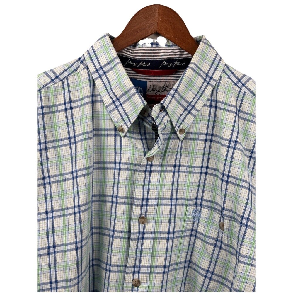 Wrangler George Strait Western Shirt Men's 2XL Check Button Down Cowboy Cut